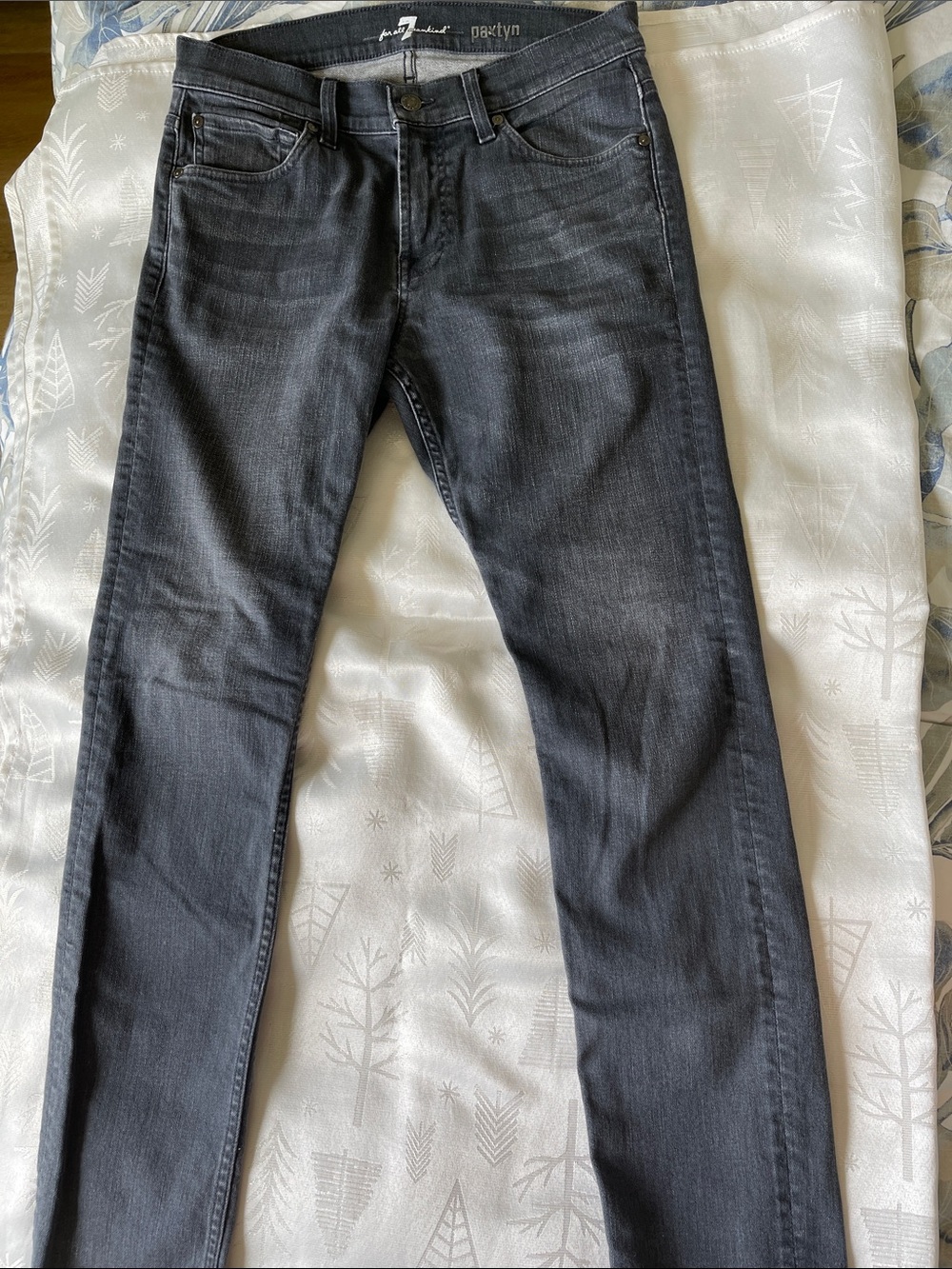 7 For All Mankind Men's Slim Straight Jeans - Charcoal